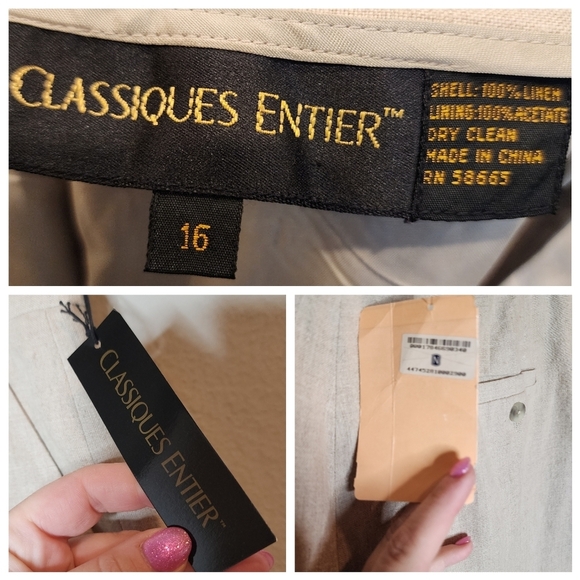 NWT Vintage Nordstrom Linen Beige highrise pleated lined shorts. Size 16 - Picture 6 of 16